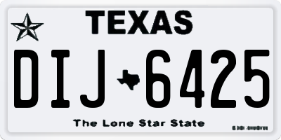 TX license plate DIJ6425