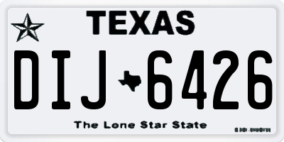 TX license plate DIJ6426