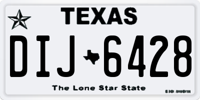 TX license plate DIJ6428