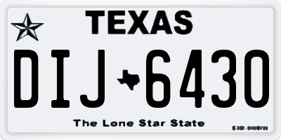 TX license plate DIJ6430