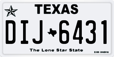 TX license plate DIJ6431