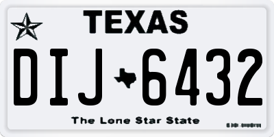 TX license plate DIJ6432