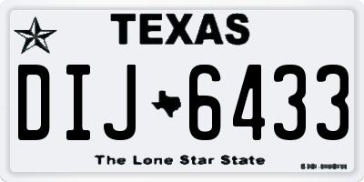 TX license plate DIJ6433