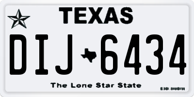 TX license plate DIJ6434