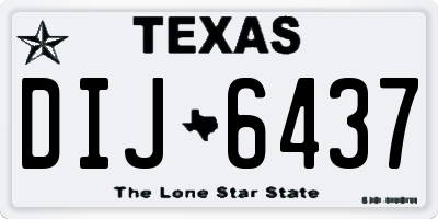 TX license plate DIJ6437