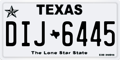 TX license plate DIJ6445