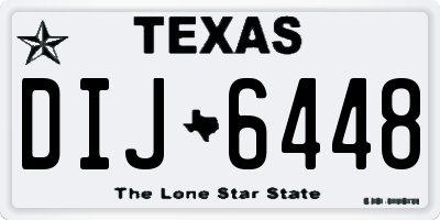 TX license plate DIJ6448