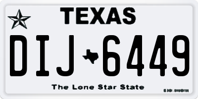 TX license plate DIJ6449