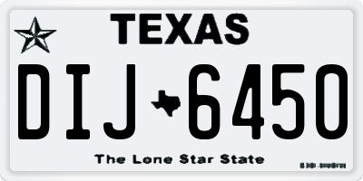 TX license plate DIJ6450