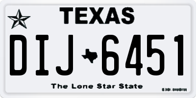 TX license plate DIJ6451