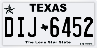 TX license plate DIJ6452