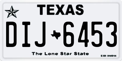 TX license plate DIJ6453