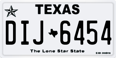 TX license plate DIJ6454