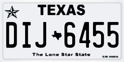 TX license plate DIJ6455