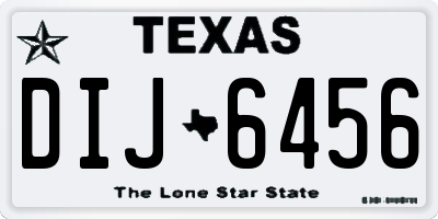 TX license plate DIJ6456