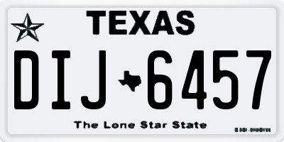 TX license plate DIJ6457