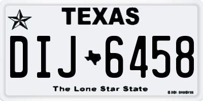 TX license plate DIJ6458