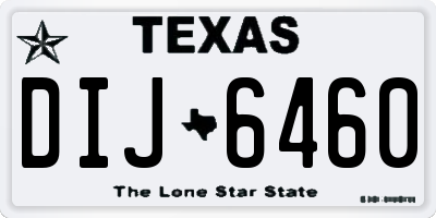 TX license plate DIJ6460
