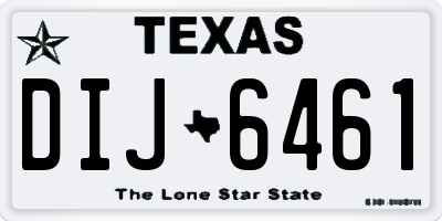 TX license plate DIJ6461