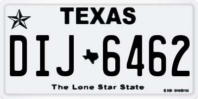 TX license plate DIJ6462
