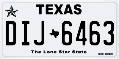 TX license plate DIJ6463