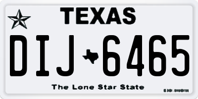 TX license plate DIJ6465