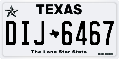 TX license plate DIJ6467
