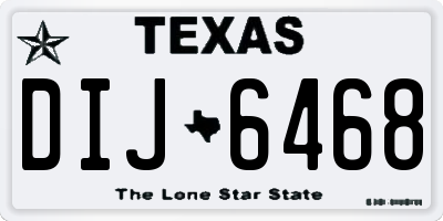 TX license plate DIJ6468