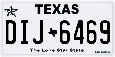 TX license plate DIJ6469