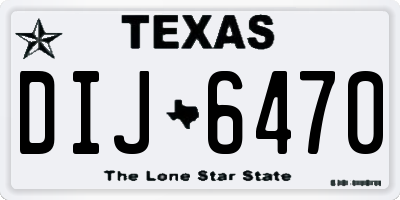 TX license plate DIJ6470