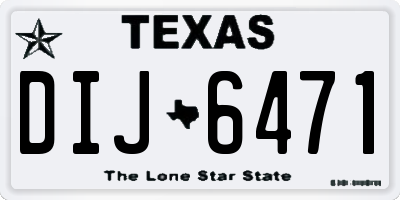 TX license plate DIJ6471