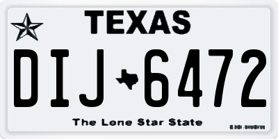 TX license plate DIJ6472