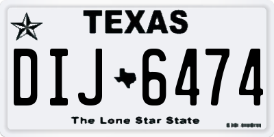 TX license plate DIJ6474