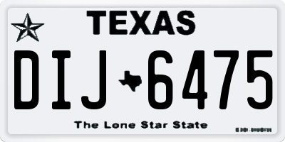 TX license plate DIJ6475
