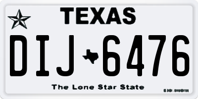 TX license plate DIJ6476