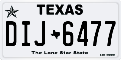TX license plate DIJ6477