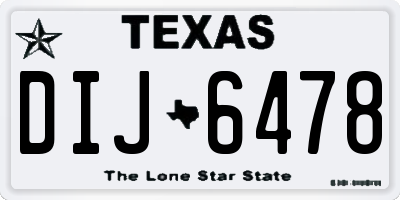 TX license plate DIJ6478
