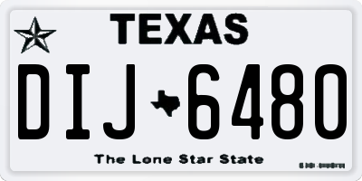 TX license plate DIJ6480