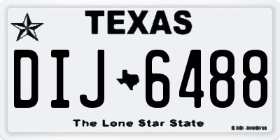 TX license plate DIJ6488