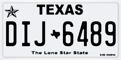 TX license plate DIJ6489
