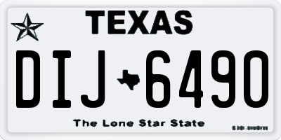TX license plate DIJ6490