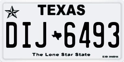 TX license plate DIJ6493