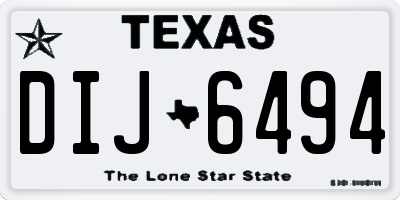TX license plate DIJ6494