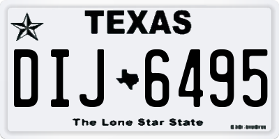 TX license plate DIJ6495