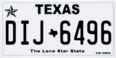 TX license plate DIJ6496