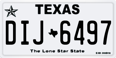TX license plate DIJ6497