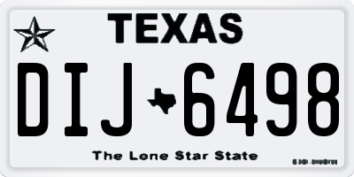 TX license plate DIJ6498