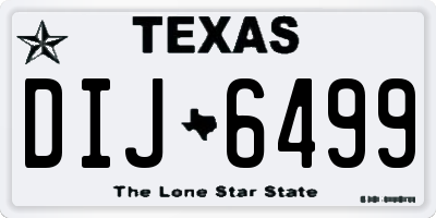 TX license plate DIJ6499