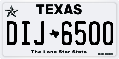 TX license plate DIJ6500