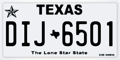 TX license plate DIJ6501